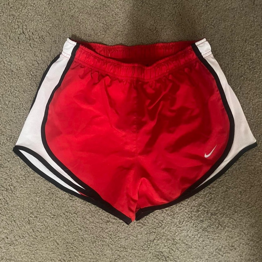 Nike Women's Athletic Shorts in Red and White